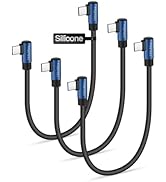 COOLSELL Short USB C to USB C Cable Right Angle 6 inch 3 Pack, Silicone 60W Fast Charging Cord Ty...