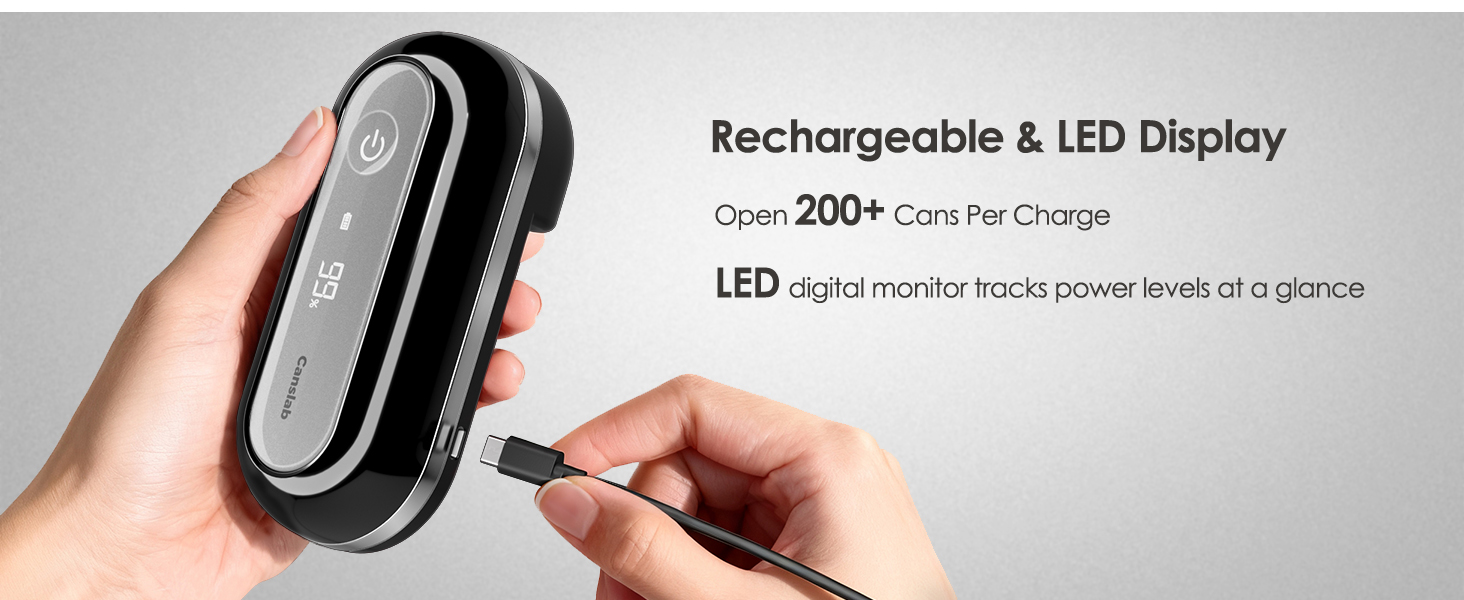 USB-C Rechargeable Can Opener Open 200+ Cans Per Charge
