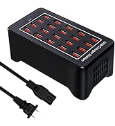 Multi Port USB Charger, 20-Port (100W) Desktop USB Charging Station, Multi-Function USB Smart Cha...