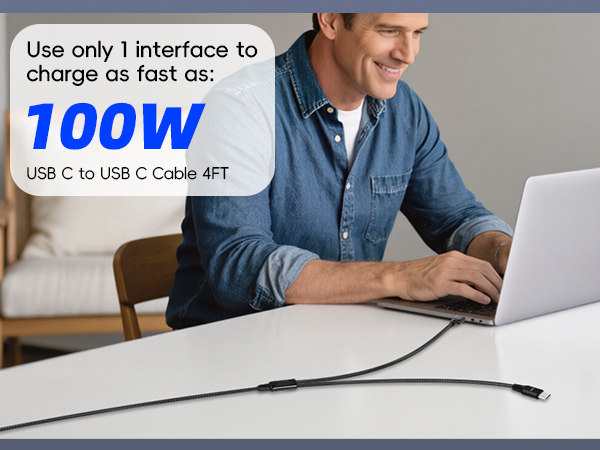 100w multi usb c fast charing cable