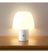 CHLORANTHUS Portable LED Table Lamp, Cordless Desk Lamp Rechargeable, 3-Color Touch Stepless Dimm...