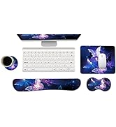 ArtSo Keyboard Wrist Rest and Mouse Pad with Wrist Support Set Ergonomic Coaster, Memory Foam Mou...