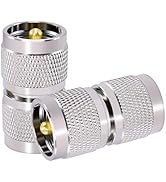 CNARIO 2PCS PL259 Connector UHF Male to UHF Male Adapter UHF Type Adapters Coaxial Connector RF C...