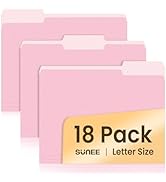 SUNEE File Folders, 18 Pack Manilla Folders 8.5 x 11, Colored Folders Office Organization Home Sc...