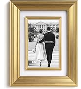 Yaetm 6x8 Gold Picture Frame with Decorative Inner Frame &amp; Tempered Glass, Display 4x6 Photos wit...