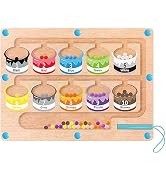 Montessori Toys for 2+ 3 4 5 Year Old-Wooden Board Puzzle with Color and Number Magnet Maze,Learn...
