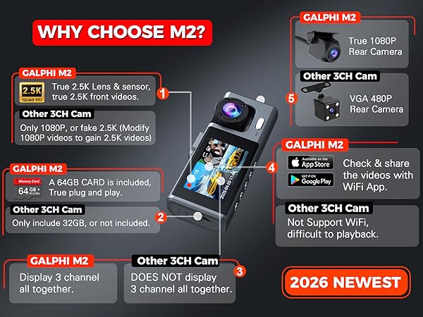 car camera - dash cam front and rear