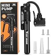 Bicycle Pump Mini Bike Pump - Aluminum Alloy Cycle Pump for Presta &amp; Schrader Valve, Portable Lig...