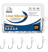 UCEC Live Shrimp Hooks,High Carbon Steel Barbed Fishing Hook for Freshwater Saltwater,Live Shrimp...
