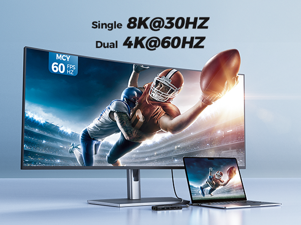 single 8k,dual 4k @60HZ usb c dock hub