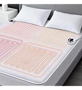 Queen Size Electric Heated Mattress Pad - Multi Zone Bed Warmer with Memory &amp; Preheat Functions, ...