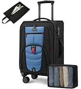 Carry On Luggage 22x14x9 Airline Approved, 22-Inch Suitcases with Spinner Wheels, Softside Carry-...