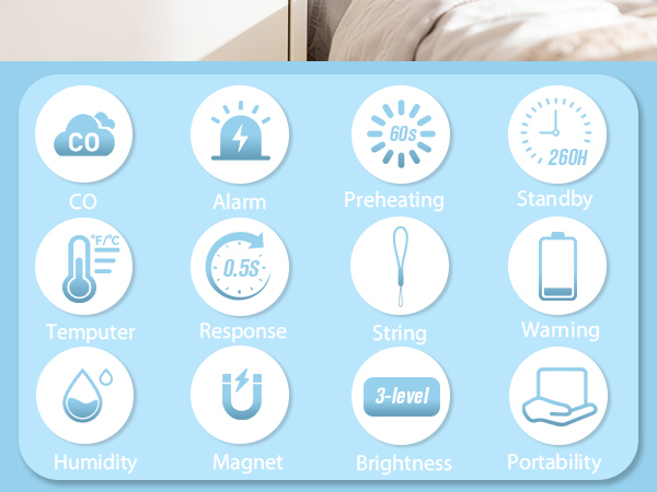 carbon monoxide detector meter monitor alarm co hotel safety portable travel rv car camping magnetic