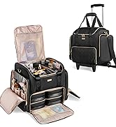 Prokva Rolling Makeup Case with 4 Removable Bags, Professional Makeup Train Case with Wheels, Mak...