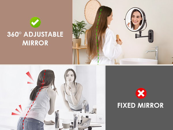 Wall Mounted Lighted Makeup Mirror