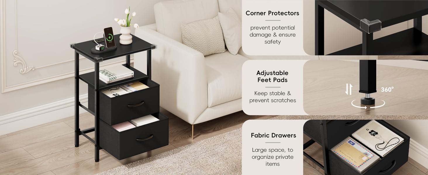 side table with storage