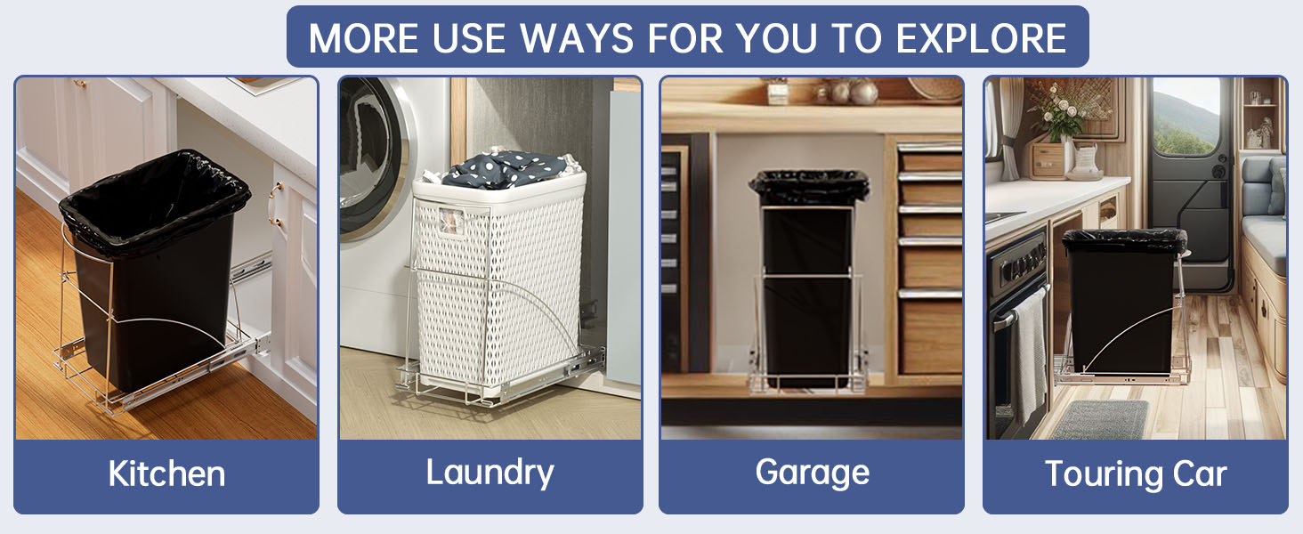 Under sink garbage can pull out kit