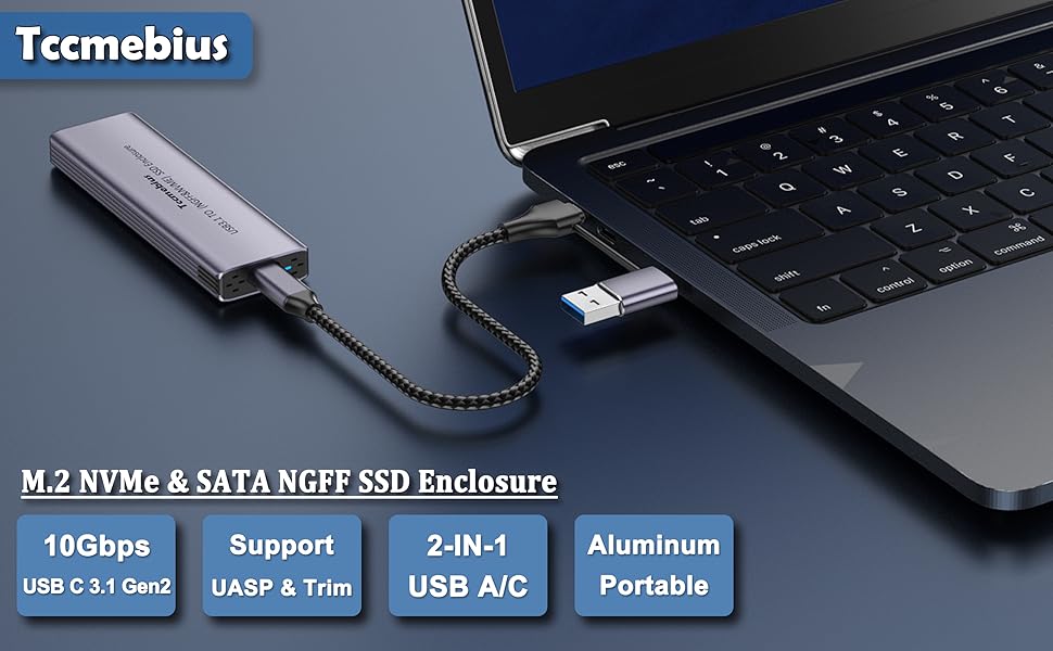 M.2 NVMe NGFF SSD Enclosure