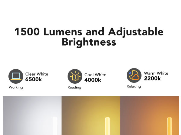 1500 Lumens and Adjustable Brightness