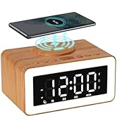 Keweiwo Bluetooth Alarm Clocks with Wireless Charging, 0-100% Dimmer LED Night Light, 2 Alarm Set...