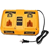 YEX-BUR 7.2V-18V Dual Battery Charger DC9320 Replacement for Dewalt 18V 14.4V 12V 9.6V 7.2V NiCd ...