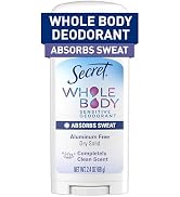 Secret Whole Body Deodorant Dry Feel Stick + Absorbs Sweat for Women, Completely Clean Scent, Alu...