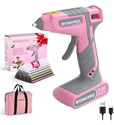 WORKPRO 7.2V Cordless Hot Glue Gun, 30s Fast Preheating, 50 Glue Sticks | Dual-Temp Design with U...