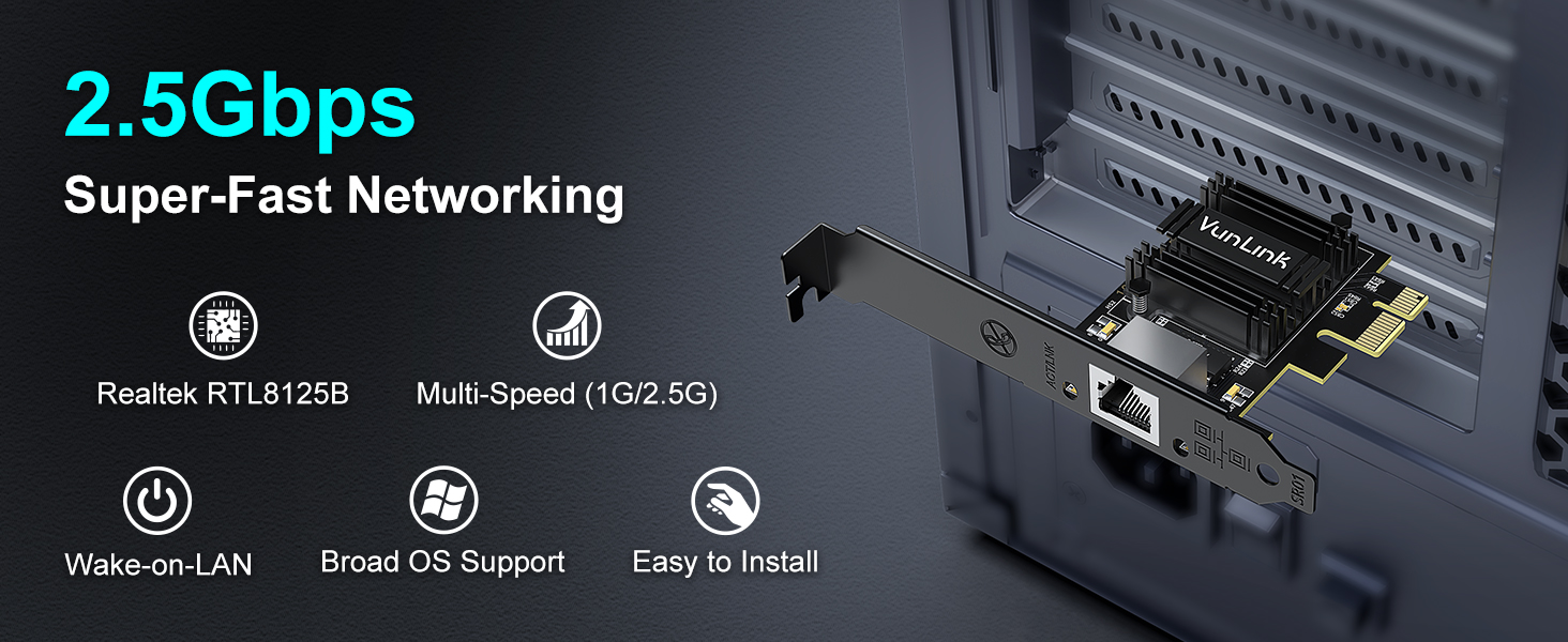 VunLink 2.5G PCIe Ethernet Network Card