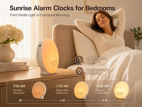 Natural Sunrise Alarm Clocks for Bedrooms
