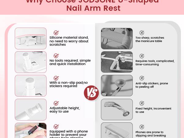 Pink Manicure Arm Rest for Nails Tech