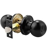 knobelite(1 Pack)Entry Door Knob for Exterior Door,Black Finish Door Lock Handle,Keyed Entry Door...