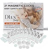21 Magnetic Cabinet Locks 3 Keys, Child Safety 61-Piece Kit, Magnet Locks with New Upgraded Adhes...