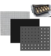 Reusable Liners for Toaster Oven Air Fryer 9 x 11 Accessories Compatible with Breville, Black &amp; D...