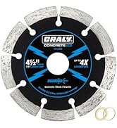 CRALY 4-1/2 Inch Super Thin Segmented Diamond Blade, 7/8 in Arbor, 4.5'' Diamond Stone Blade for ...