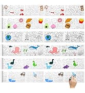 SOUJOY 6 Pack Coloring Paper Roll Set, 118" x 11.8" Sticky Rolls for Art, Wall DIY Painting Drawi...
