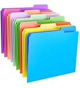 Habgp 9 Pcs File Folders, Manilla Folders 8.5 x 11 Inch, 1/3-Cut Tab Colored File Folders Letter ...