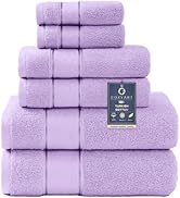 COZYART Lavender Bath Towels Set 6 Piece, Luxury 100% Turkish Cotton 650GSM Hotel Quality, Soft, ...
