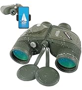 10X50 Marine Binoculars with Rangefinder Compass,Phone Adapter,Strap,BAK4 Lens,Shockproof Militar...