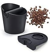 Laelr Espresso Knock Box and Espresso Tamper Mat Shock-Absorbent Knock Box with Removable Knock B...