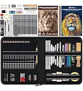 Kird Barken 112 PCS Professional Drawing Set Sketch Kit with 3-Color Sketchbook, Graphite &amp; Charc...