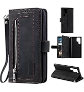 EYZUTAK Wallet Phone Case for Samsung Galaxy S26 Ultra, Retro Matte 9 Card Holder Slots Zipper Po...