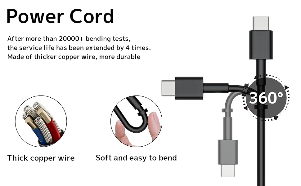 Details of the power cord for laptop chargers