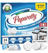 PAPAROTTY Coffee Machine Cleaner &amp; Descaler Tablets, 2 in 1 Ice Maker Cleaner Tablets, Removes Li...