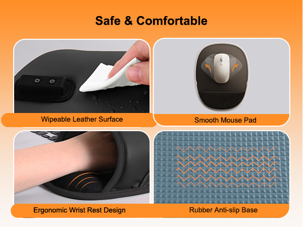 Nauttxon Heated Mouse Pad Hand Warmer - Dual-Sided Heating USB Heated Mouse Pad