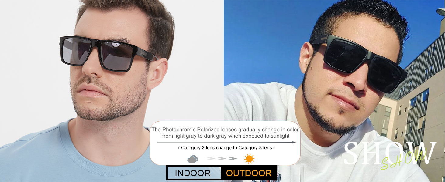 LYZOIT Square Sunglasses for Men Women Polarized Oversized Big UV Protection Rectangle Shades