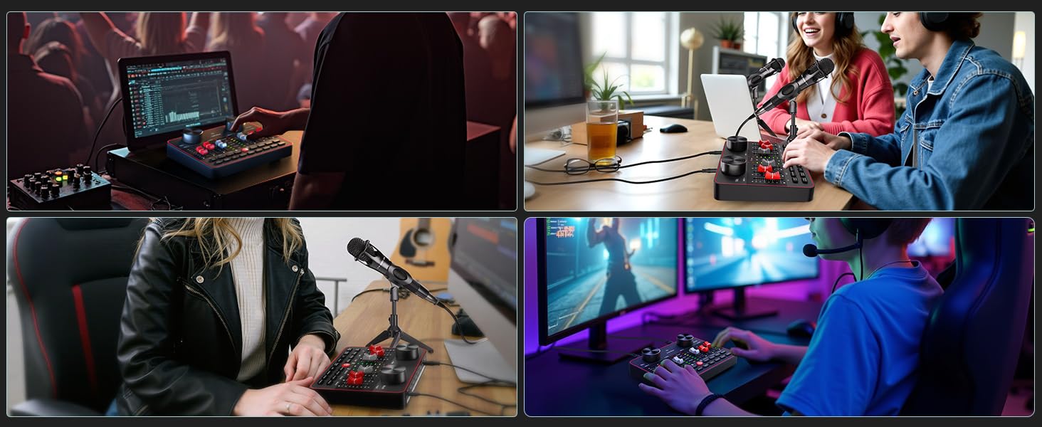 podcast recording equipment live streaming kit sound board mixer sound card for live streaming