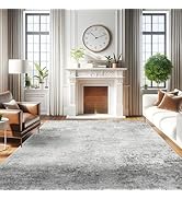 RUUGME Washable Abstract 8X10 Rug: Living Room Area Rugs Non-Slip Backing Neutral Stain Resistant...