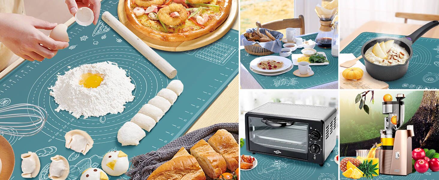 Food Grade Silicone Rolling Mat for Pastry, Bread, Cookies, Pizza, Fondant, Pasta