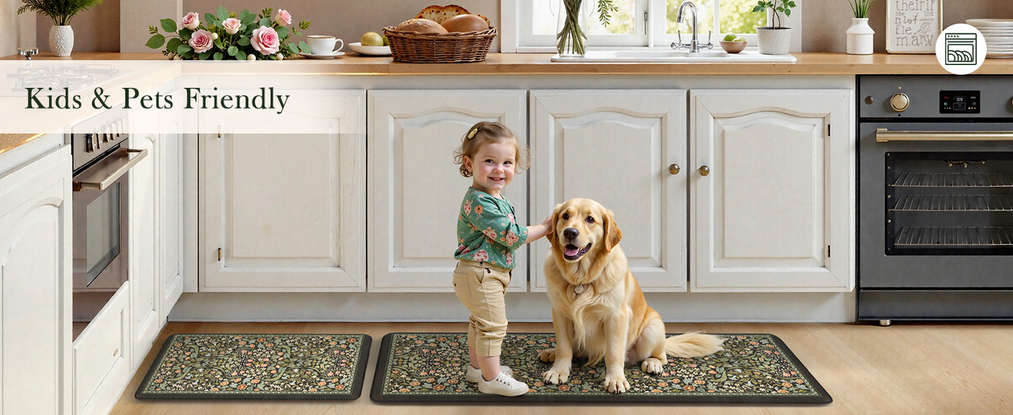 Vintage Spring Floral Kitchen Mats