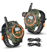 Rechargeable Walkie Talkies for Kids, Two-Way Radio Walky Talky with Flashlight Children Long Ran...